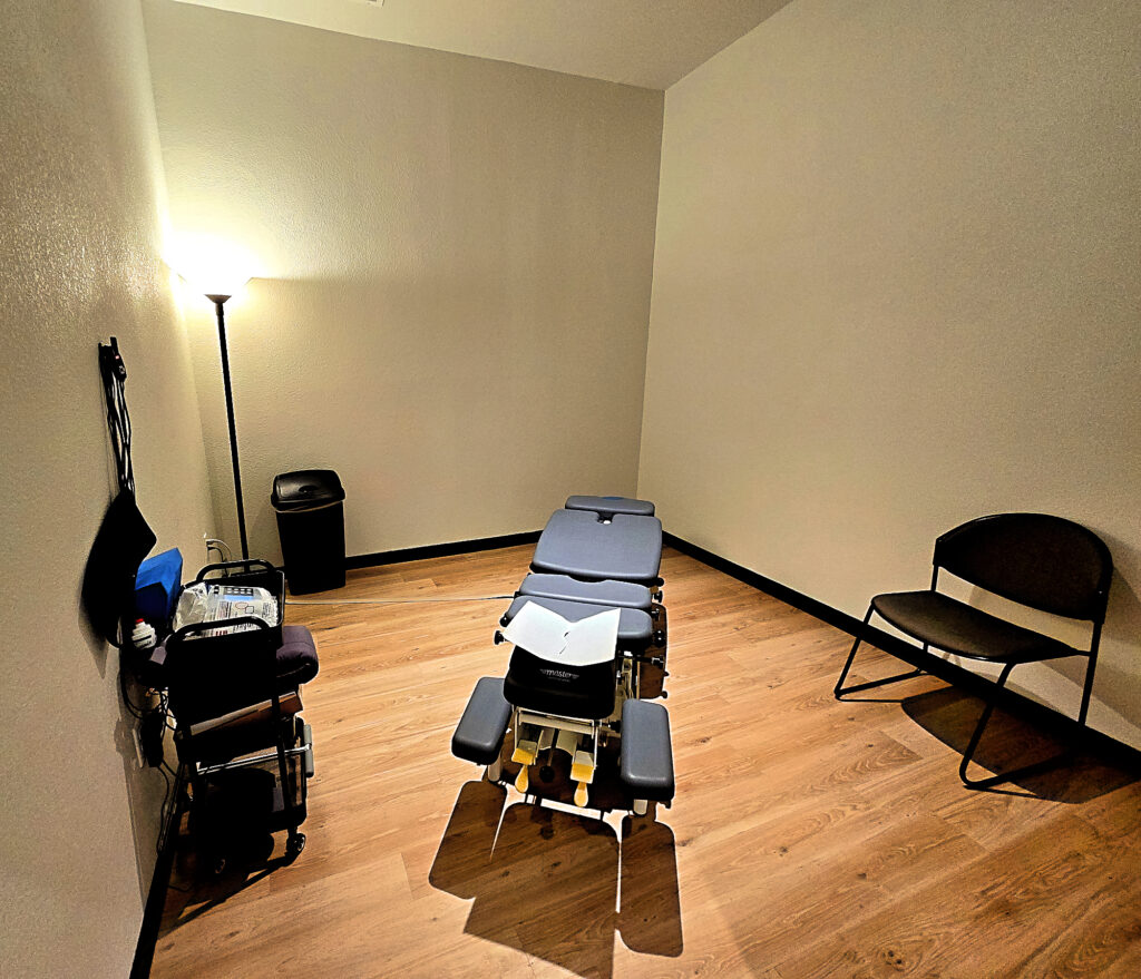 One of Dr. Smith's three Klamath Falls chiropractic exam rooms